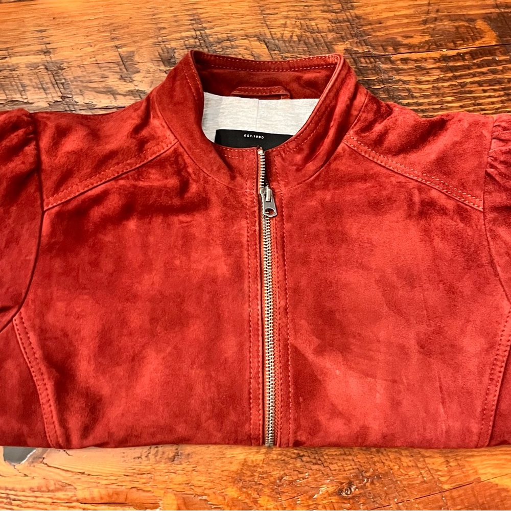 COPY - Suede leather jacket - Cranberry